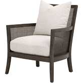 Caris Club Accent Chair in Performance Linen, Brown Oak & Cane 6646.LGLIN/MBO